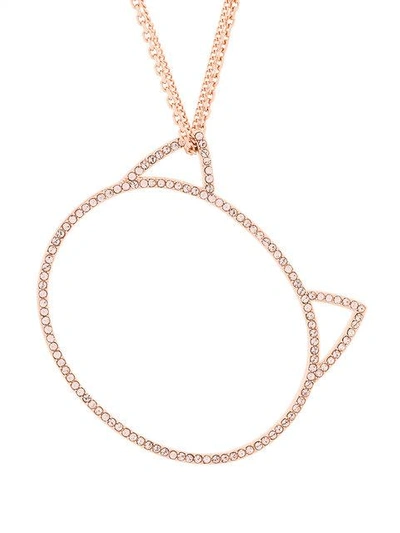 Shop Karl Lagerfeld Big Choupette Necklace - Metallic