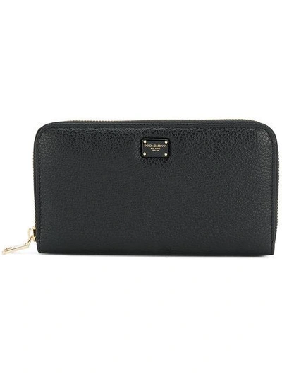 Shop Dolce & Gabbana Continental Zip-around Wallet - Black