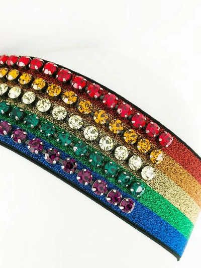 Shop Gucci Rainbow Crystals Headband - Multicolour