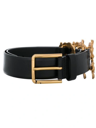Shop Dolce & Gabbana Belt With Logo Detail - Black