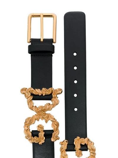 Shop Dolce & Gabbana Belt With Logo Detail - Black