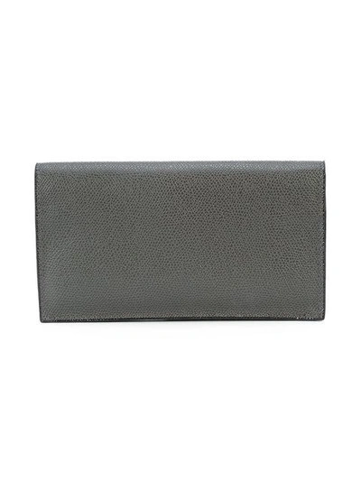 Shop Valextra Continental Wallet In Grey