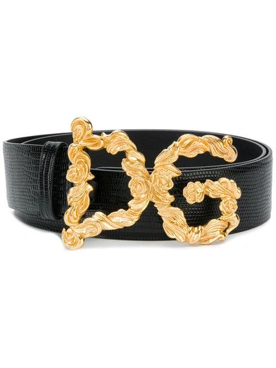 Shop Dolce & Gabbana Logo Buckle Belt - Black