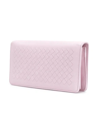 Shop Bottega Veneta Dragee Intrecciato Nappa Continental Wallet In Pink