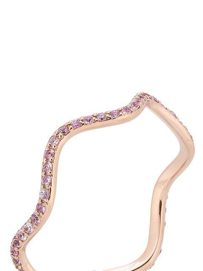 Shop Sabine Getty Rose Gold And Pink Topaz Wave Band - Metallic