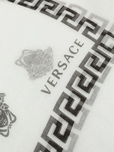 Shop Versace Medusa Motif Scarf In White