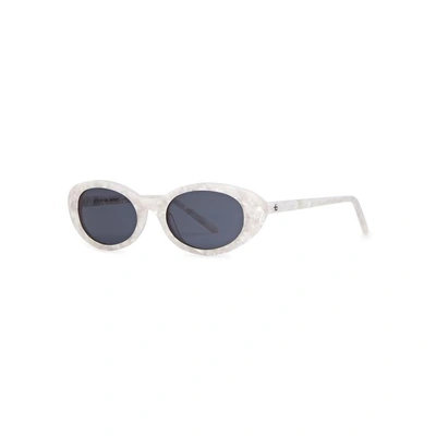 Shop Roberi And Fraud Betty Oval-frame Sunglasses In White
