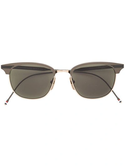 Shop Thom Browne Square Frame Sunglasses In Black
