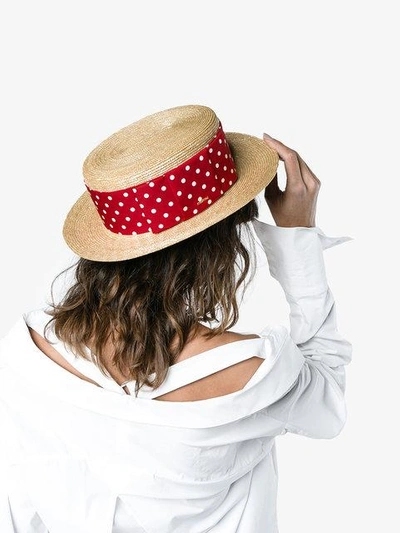 Polka Dot Boater Hat