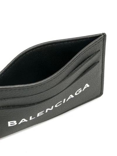 Shop Balenciaga Logo Printed Cardholder In Black