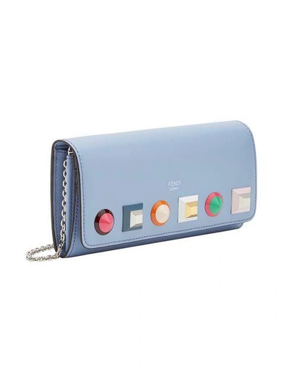 Shop Fendi Continental Chain Purse - Blue