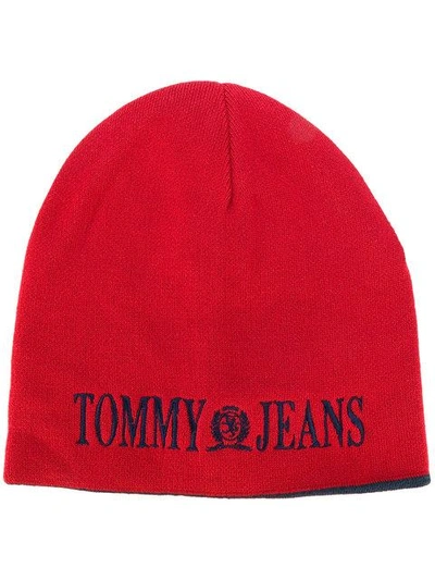 Shop Tommy Jeans 90's Beanie Hat - Red