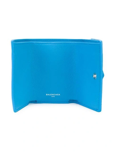 Shop Balenciaga Papier Mini Wallet In Blue
