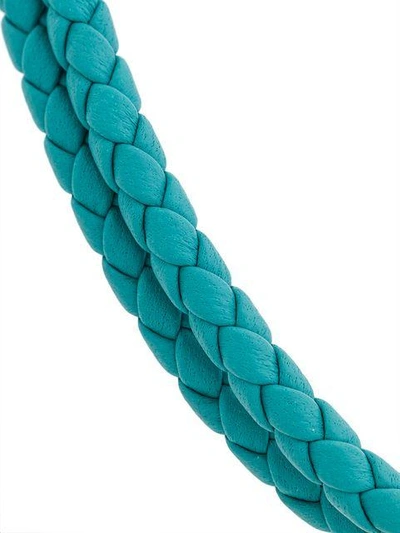 Shop Bottega Veneta Aqua Intrecciato Nappa Bracelet In Blue
