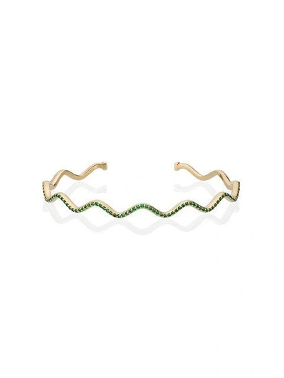 Shop Sabine Getty Tsavorite Wave Bracelet - Metallic