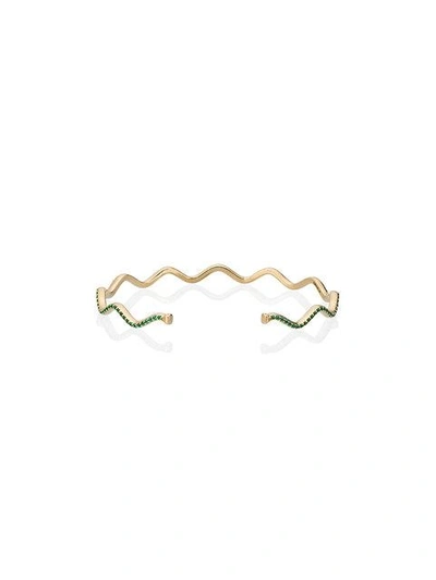Shop Sabine Getty Tsavorite Wave Bracelet - Metallic