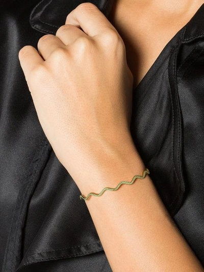 Shop Sabine Getty Tsavorite Wave Bracelet - Metallic