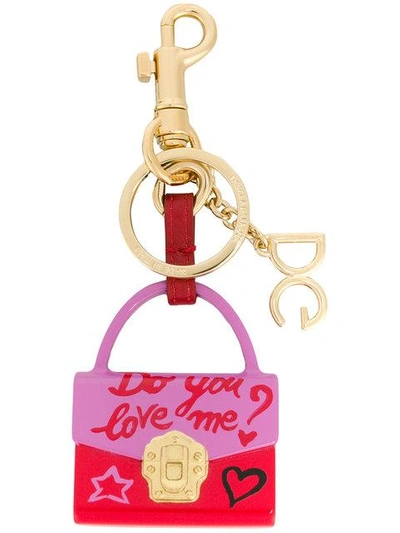 Shop Dolce & Gabbana Lucia Bag Keyring - Pink