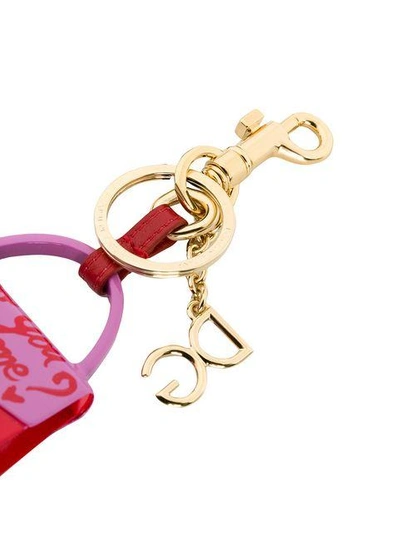 Shop Dolce & Gabbana Lucia Bag Keyring - Pink