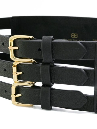 Shop B-low The Belt Triple Buckle Belt In Black
