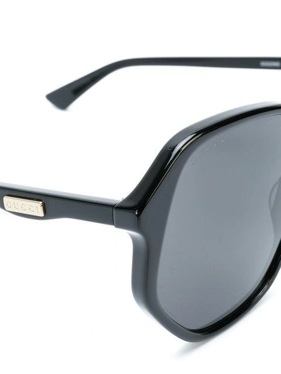 Shop Gucci Round Sunglasses In Black