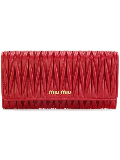 Shop Miu Miu Matelassé Wallet In F068z