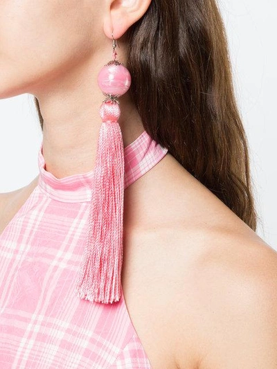 Shop Neith Nyer Tassel Drop Earring In Pink