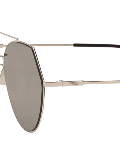 Shop Fendi Eyewear 'eyeline' Sonnenbrille - Metallisch In Metallic