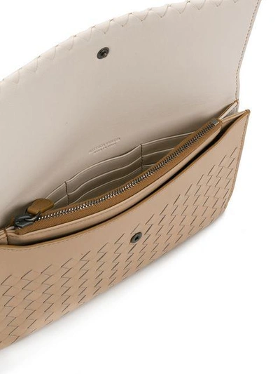 Shop Bottega Veneta Intrecciato Wallet Bag In Neutrals