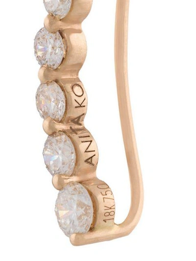 Shop Anita Ko 18kt Rose Gold Floating Diamond Cuff Earring In Metallic