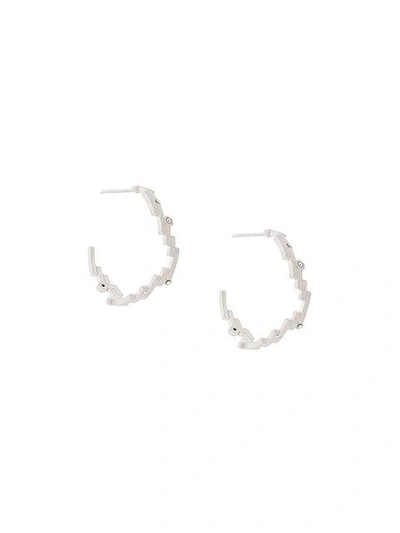 Shop Charlotte Valkeniers Matrix Hoope Earrings - Metallic