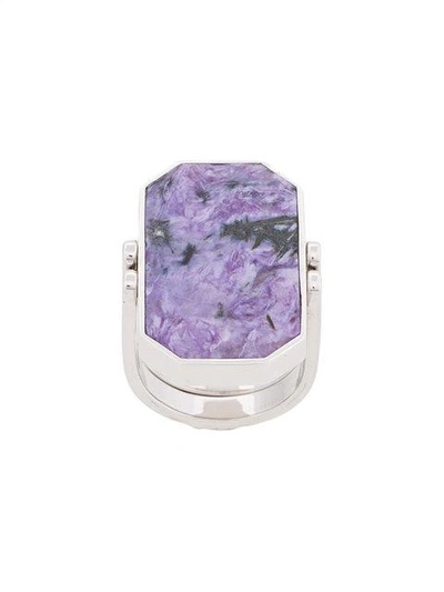 Shop Julia Davidian Charoite Ring In Purple