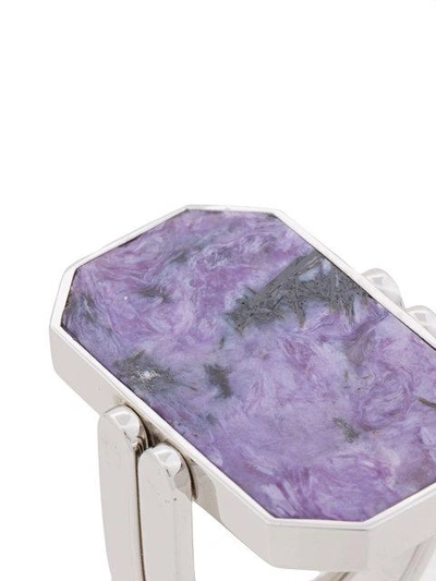 Shop Julia Davidian Charoite Ring In Purple