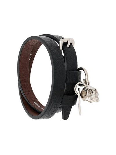 Shop Alexander Mcqueen Double Wrap Bracelet In Black