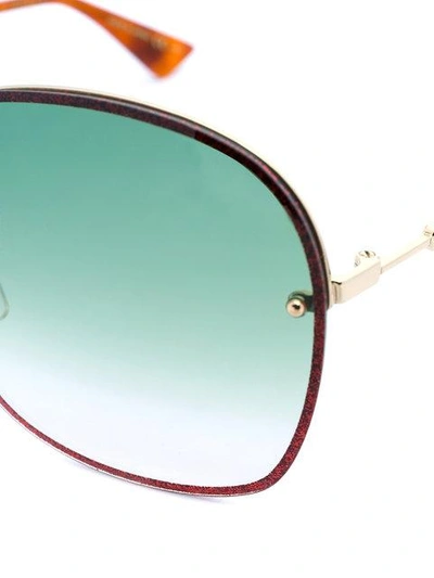 Shop Gucci Oversized Circle Framed Sunglasses In Red