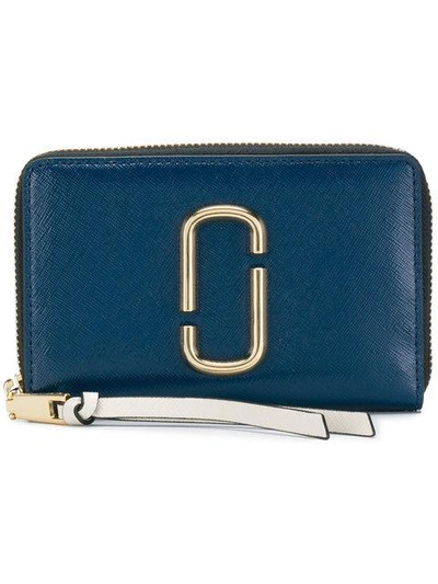 Marc Jacobs Snapshot Mini Compact French Wallet In Blue