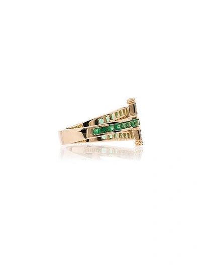 Shop Retrouvai 14kt Yellow Gold Magna Emerald Ring In Metallic