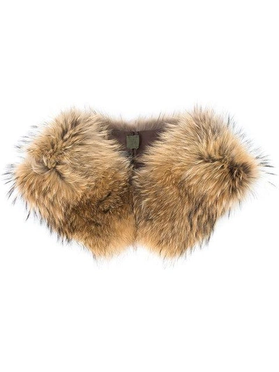Shop Mr & Mrs Italy Fur Collar In Brown
