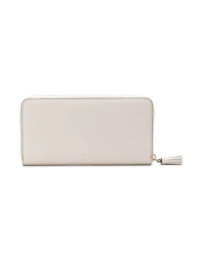 Shop Anya Hindmarch Large Smiley Wallet In Neutrals