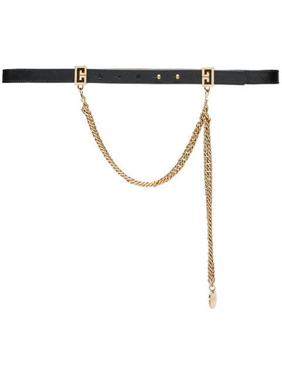 Shop Givenchy Double G Buckle And Chain Thin Belt