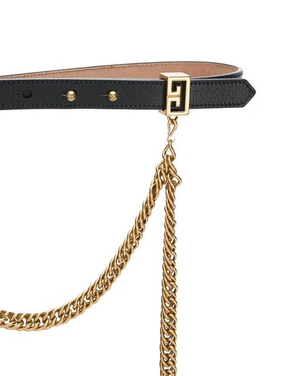 Shop Givenchy Double G Buckle And Chain Thin Belt