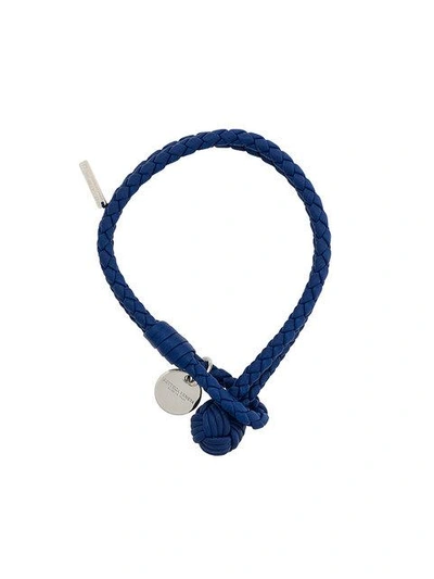 Shop Bottega Veneta Cobalt Intrecciato Nappa Bracelet In Blue