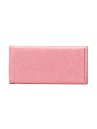 Shop Prada Continental Logo Wallet - Pink & Purple