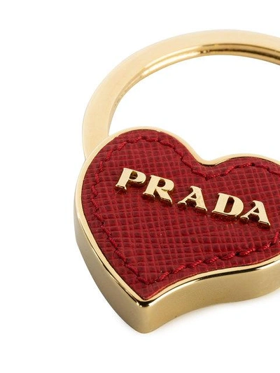 Shop Prada Heart Keyring - Red