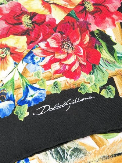 Shop Dolce & Gabbana Floral Scarf - Black