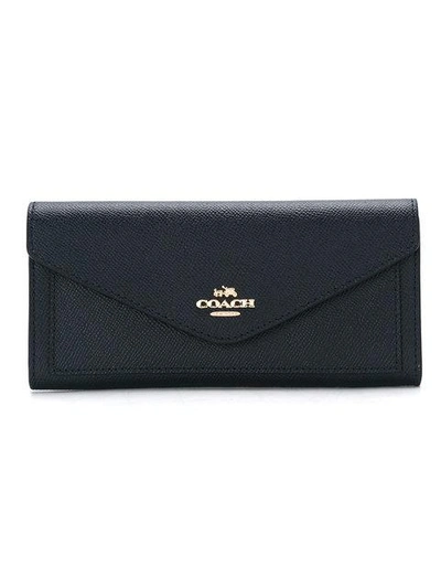 Shop Coach Soft Wallet In Black