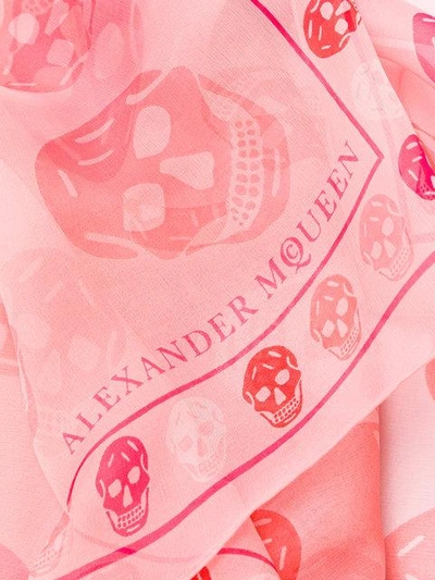 Shop Alexander Mcqueen Skull Scarf - Pink