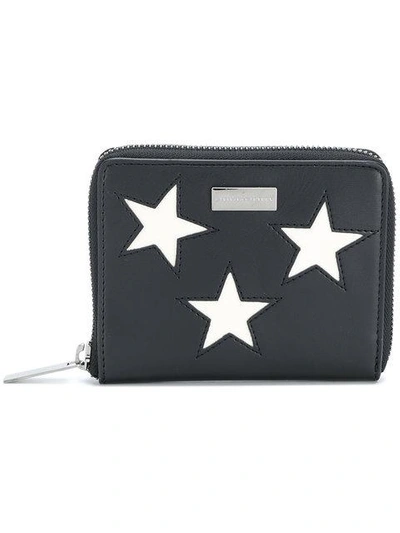 Shop Stella Mccartney Embroidered Star Zip Around Wallet In Black