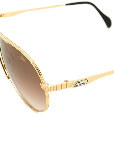 Shop Cazal Aviator Sunglasses In Metallic