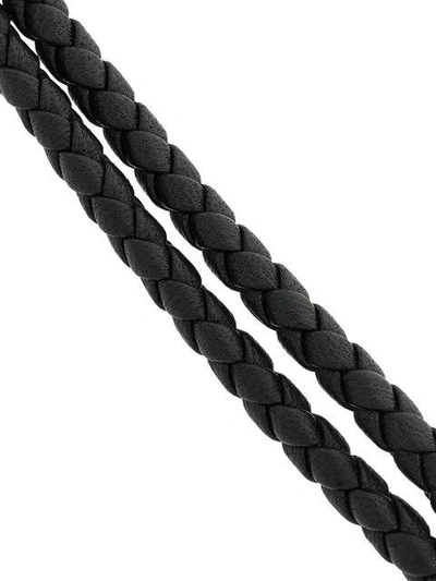 Shop Bottega Veneta Intrecciato Weave Nappa Bracelet In Black